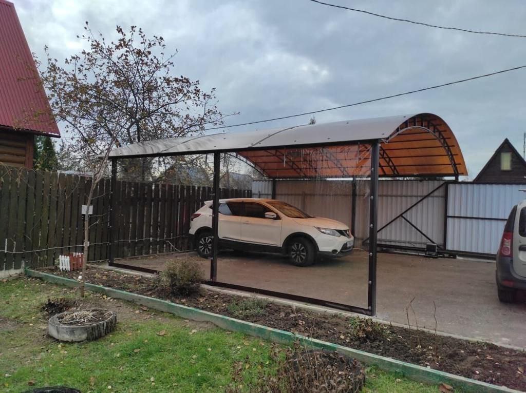 Прозрачные шторы ПВХ для навеса под автомобиль в посёлке имени Цюрупы